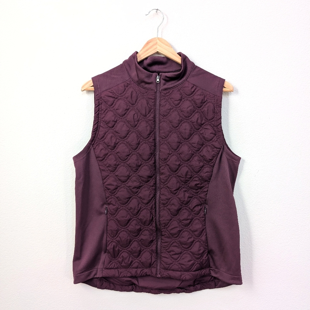 Golf Vest Quilted Eggplant Purple Size M | Pebble Beach